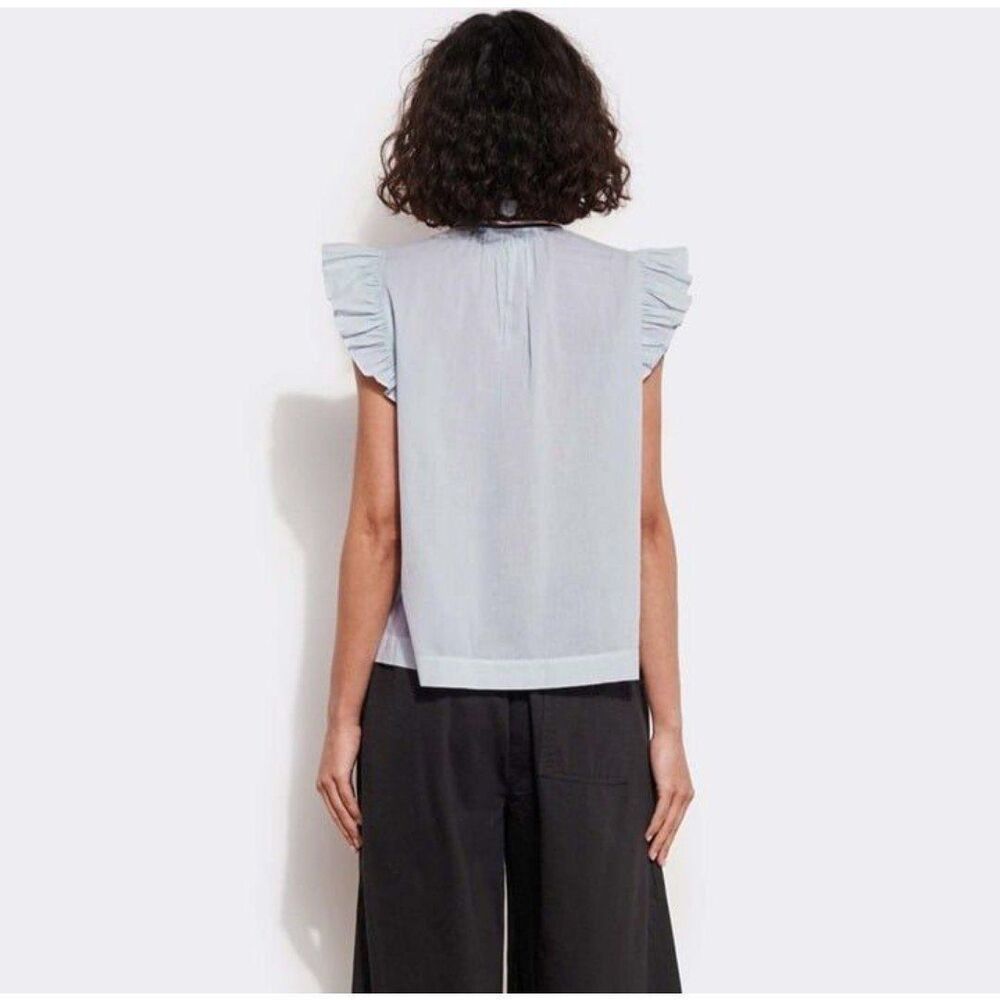 Sundry Size M Flutter Sleeve Button Top Rain Ligh… - image 2